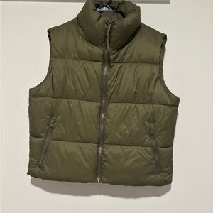 Old Navy Khaki Puffer Vest
